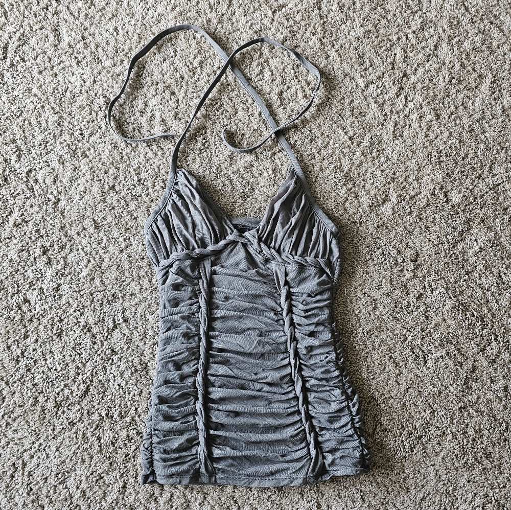 Moda International Ruched Sleeveless Halter Top